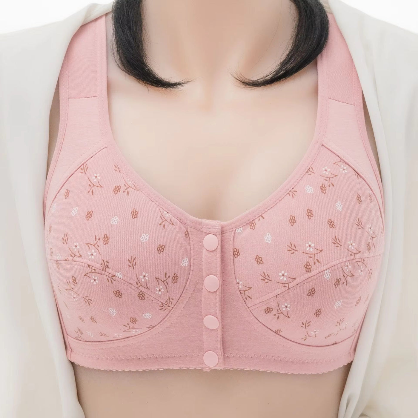2025 New Anti Sagging Front Open Cooling Cotton Bra
