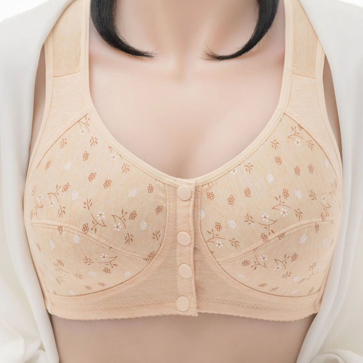 2025 New Anti Sagging Front Open Cooling Cotton Bra