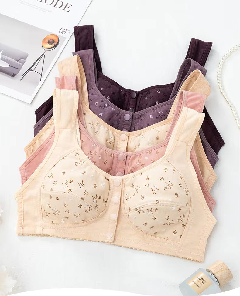 2025 New Anti Sagging Front Open Cooling Cotton Bra