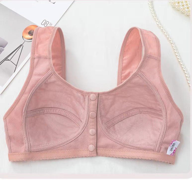 2025 New Anti Sagging Front Open Cooling Cotton Bra