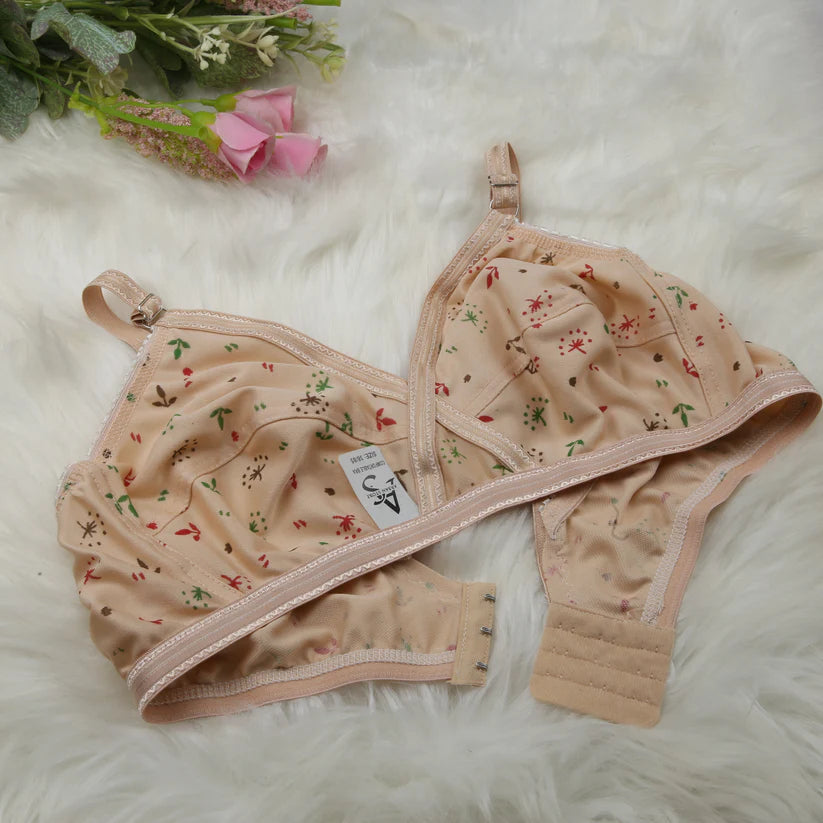 4-Piece Summer Cotton Fabric Printed Bra Set