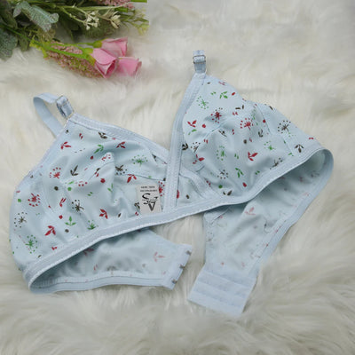 4-Piece Summer Cotton Fabric Printed Bra Set